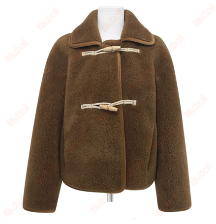 vintage plain wool puffy coat